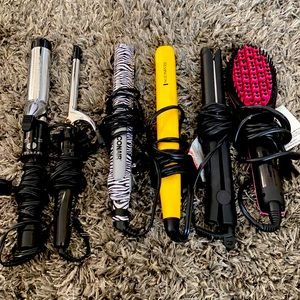 4 straightener & 2 curling irons